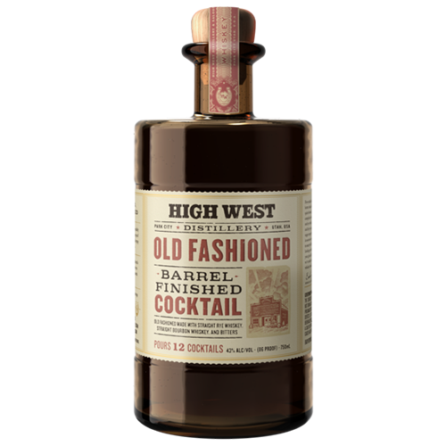 A bottle of High West Old Fashioned Barrel Finished Cocktail.